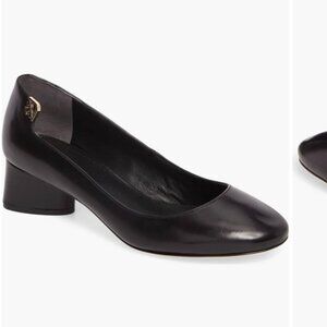 Tory Burch Elizabeth black leather block heel pump - Size 9.5
